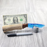 Hair-on Deer Bone Handle Glass Blade Ornamental Knife #4050    Mountain Man Knife