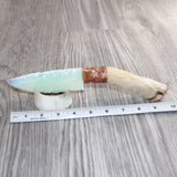 Coyote Foot Handle Opalite Blade Ornamental Knife #27469