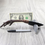 Turkey Foot Handle Obsidian Blade Ornamental Knife #7150  Mountain Man Knife