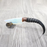 Springbok Horn Handle Opalite Blade Ornamental Knife #7150     Mountain Man Knife