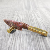 50 Cal Shell Handle Stone Blade Ornamental Knife #7150    Mountain Man Knife