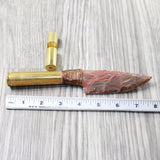 50 Cal Shell Handle Stone Blade Ornamental Knife #7150    Mountain Man Knife