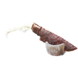 Coyote Jaw Handle Stone Blade Ornamental Knife #815n    Mountain Man Knife