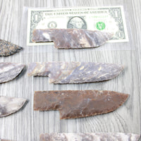 10 Stone Ornamental Knife Blades  #114-2  Mountain Man Knife
