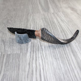Goat Horn Handle Obsidian  Blade Ornamental Knife # 22569