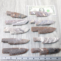 10 Stone Ornamental Knife Blades  #114-2  Mountain Man Knife