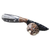 Orthoceras Fossil Handle Obsidian Blade Ornamental Knife #815n  Mountain Man Knife