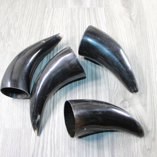 4 Small Polished Cow Horns #514-2 Natural colored