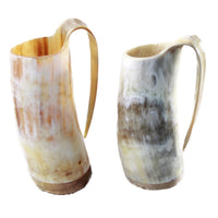2 Horn Mugs #814-2 Medieval Tankard