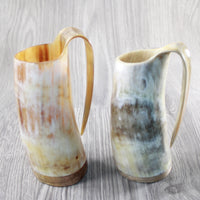 2 Horn Mugs #814-2 Medieval Tankard