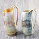 2 Horn Mugs #814-2 Medieval Tankard