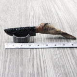 Goat Horn Handle Obsidian Blade Ornamental Knife #915n  Mountain Man Knife