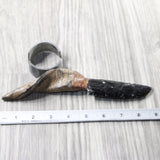 Goat Horn Handle Obsidian Blade Ornamental Knife #915n  Mountain Man Knife