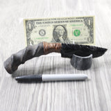 Impala Horn Handle Obsidian Blade Ornamental Knife #915n  Mountain Man Knife
