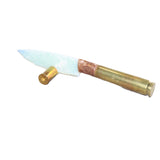 50 Cal Shell Casing Handle Opalite Blade Ornamental Knife #23469
