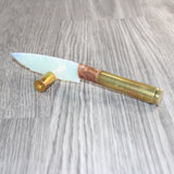 50 Cal Shell Casing Handle Opalite Blade Ornamental Knife #23469