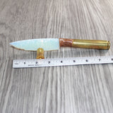 50 Cal Shell Casing Handle Opalite Blade Ornamental Knife #23469