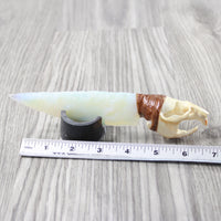 Muskrat Skull Handle Opalite Blade Ornamental Knife #334-2 Mountain Man Knife