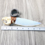 Muskrat Skull Handle Opalite Blade Ornamental Knife #334-2 Mountain Man Knife