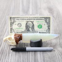 Muskrat Skull Handle Opalite Blade Ornamental Knife #334-2 Mountain Man Knife