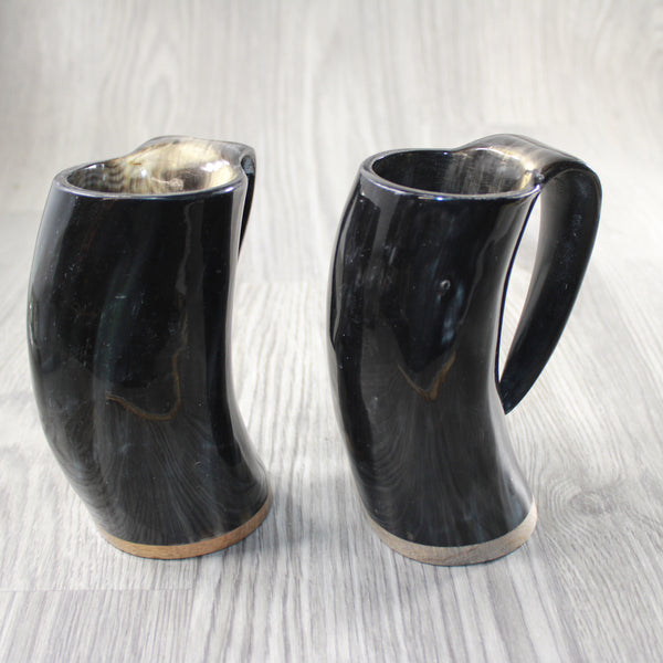 2 Horn Mugs #934-2 Medieval Tankard