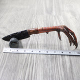 Turkey Foot Handle Obsidian Blade Ornamental Knife #935n  Mountain Man Knife