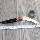 Coyote Jaw Handle Obsidian  Blade Ornamental Knife # 28869