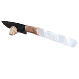 Selenite Spiral Handle Obsidian  Blade Ornamental Knife # 20769