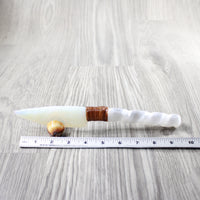 Selenite Spiral Handle Opalite Blade Ornamental Knife #834-2 Mountain Man Knife