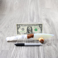 Selenite Spiral Handle Opalite Blade Ornamental Knife #834-2 Mountain Man Knife