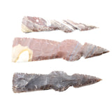 3 Stone Ornamental Tomahawk Heads #045n    Agate Jasper Ax Axe Hatchet