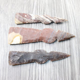 3 Stone Ornamental Tomahawk Heads #045n    Agate Jasper Ax Axe Hatchet