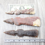 3 Stone Ornamental Tomahawk Heads #045n    Agate Jasper Ax Axe Hatchet
