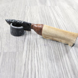Hair-on Deer Bone Handle Obsidian Blade Ornamental Knife #455n  Mountain Man Knife
