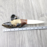 Deer Foot Handle Bone Blade Ornamental Knife #165n    Mountain Man Knife