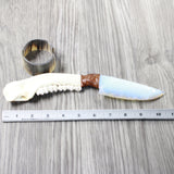 Deer Jaw Handle Opalite Blade Ornamental Knife #065n     Mountain Man Knife