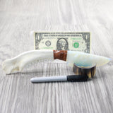 Deer Jaw Handle Opalite Blade Ornamental Knife #065n     Mountain Man Knife