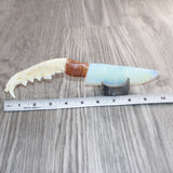 Coyote Jaw Handle Opalite Blade Ornamental Knife # 28169