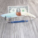 Coyote Jaw Handle Opalite Blade Ornamental Knife # 28169