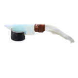 Coyote Jaw Handle Opalite Blade Ornamental Knife #665n     Mountain Man Knife