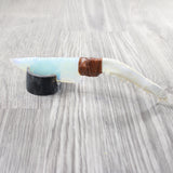 Coyote Jaw Handle Opalite Blade Ornamental Knife #665n     Mountain Man Knife