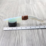 Coyote Jaw Handle Opalite Blade Ornamental Knife #665n     Mountain Man Knife