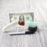 Coyote Jaw Handle Opalite Blade Ornamental Knife #665n     Mountain Man Knife