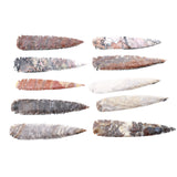 10 Stone Ornamental Spearheads  #565n    Agate Jasper Arrowheads