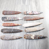 10 Stone Ornamental Spearheads  #565n    Agate Jasper Arrowheads