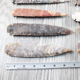 10 Stone Ornamental Spearheads  #565n    Agate Jasper Arrowheads