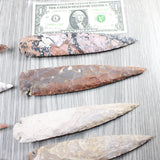 10 Stone Ornamental Spearheads  #565n    Agate Jasper Arrowheads