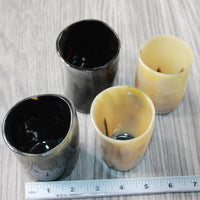 4 Small Horn Glasses #144-2 Medieval Tankard Double Shot Glass