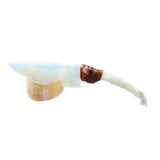 Fox Jaw Handle Opalite Blade Ornamental Knife #305n     Mountain Man Knife