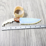 Fox Jaw Handle Opalite Blade Ornamental Knife #305n     Mountain Man Knife